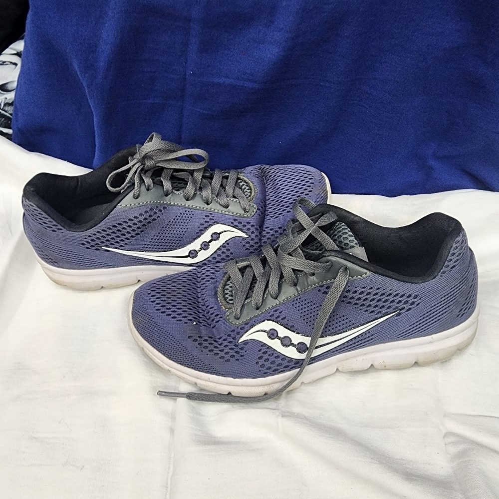 Saucony Womens Grid Ideal S15269-1 Blue White Running Shoes Sneakers Size 8.5 LV